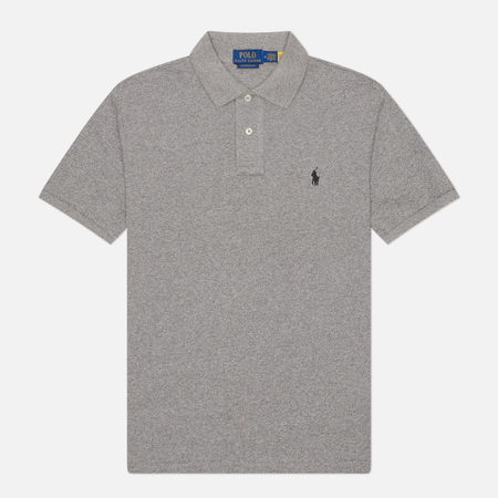 Мужское поло Polo Ralph Lauren Custom Slim Fit Cotton Mesh, цвет серый