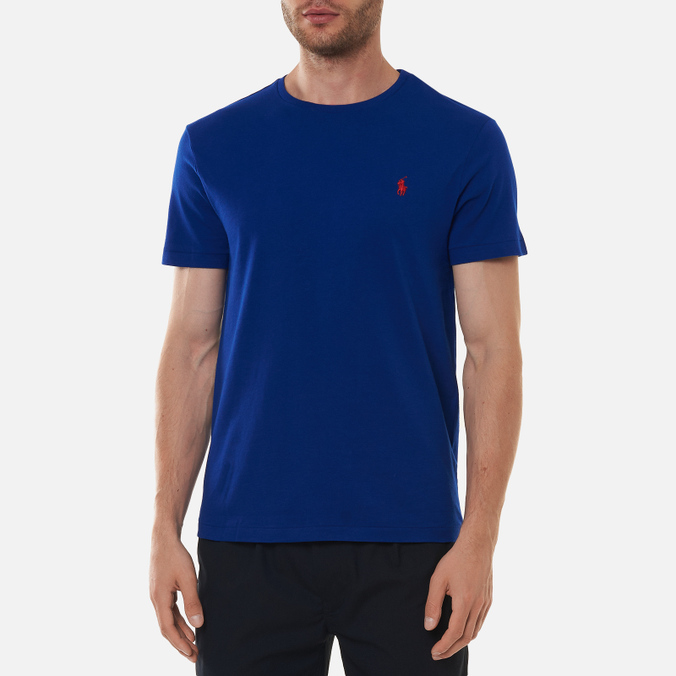Мужская футболка Polo Ralph Lauren, цвет синий, размер XL 710-671438-144 Classic Crew Neck 26/1 Jersey - фото 3