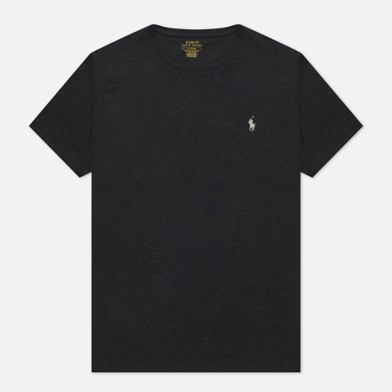 Мужская футболка Polo Ralph Lauren Classic Crew Neck 26/1 Jersey Black Marl Heather/White