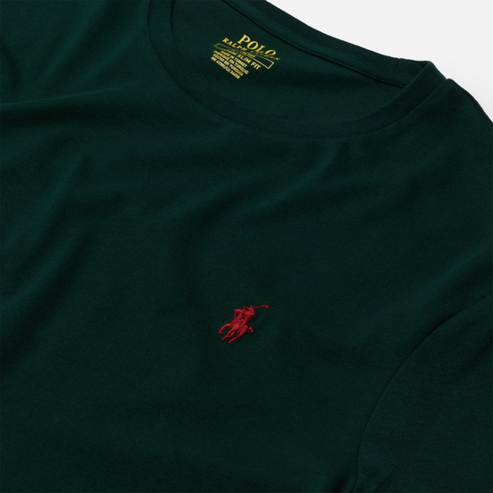 Мужская футболка Polo Ralph Lauren Classic Crew Neck 26/1 Jersey College Green/Red