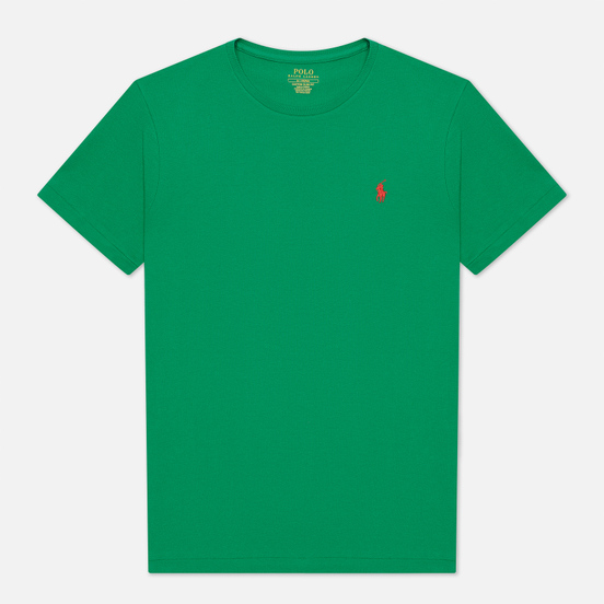 Мужская футболка Polo Ralph Lauren Classic Crew Neck 26/1 Jersey Scarab Green/Red