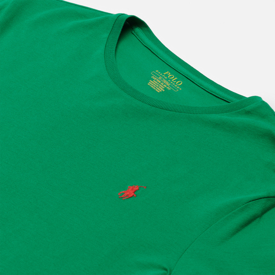 Мужская футболка Polo Ralph Lauren Classic Crew Neck 26/1 Jersey Scarab Green/Red