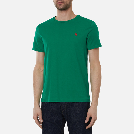 Мужская футболка Polo Ralph Lauren Classic Crew Neck 26/1 Jersey Scarab Green/Red