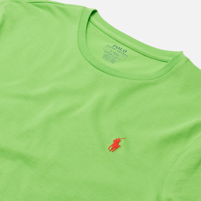 Мужская футболка Polo Ralph Lauren, цвет зелёный, размер S 710-671438-215 Classic Crew Neck 26/1 Jersey - фото 2