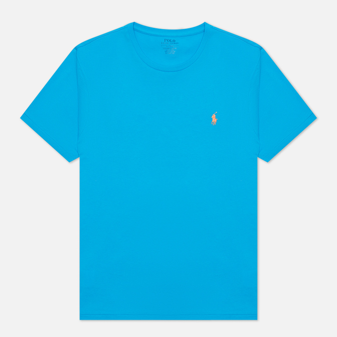 Мужская футболка Polo Ralph Lauren, цвет голубой, размер S 710-671438-217 Classic Crew Neck 26/1 Jersey - фото 1