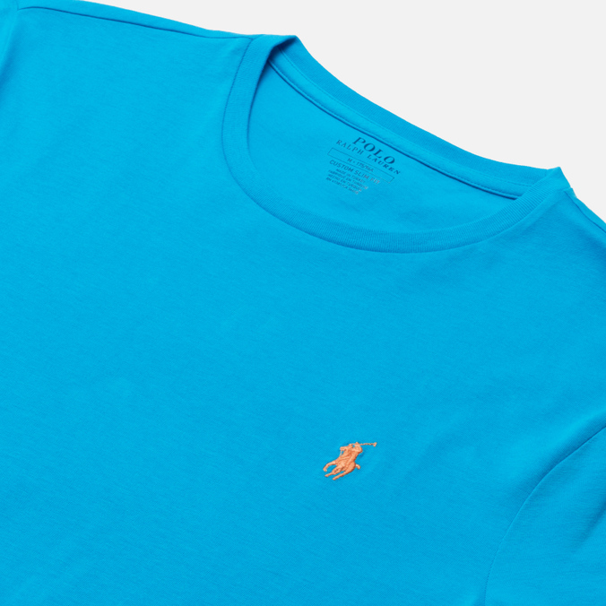 Мужская футболка Polo Ralph Lauren, цвет голубой, размер S 710-671438-217 Classic Crew Neck 26/1 Jersey - фото 2