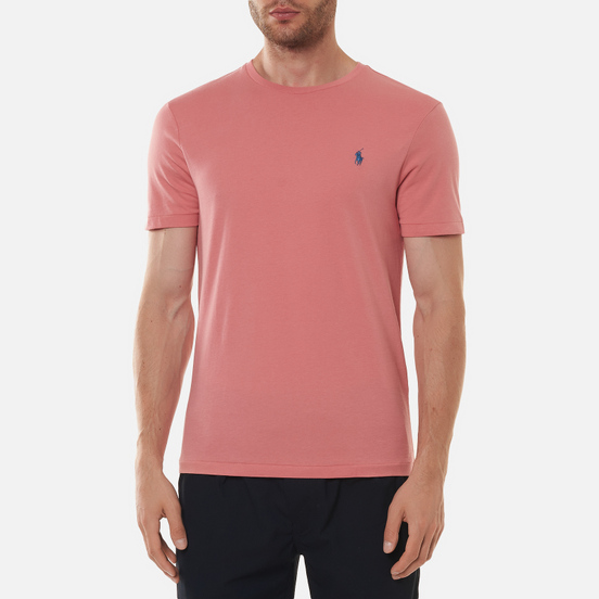 Мужская футболка Polo Ralph Lauren Classic Crew Neck 26/1 Jersey Desert Rose/Blue