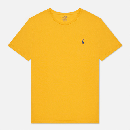 Мужская футболка Polo Ralph Lauren Classic Crew Neck 26/1 Jersey, цвет жёлтый, размер XXL