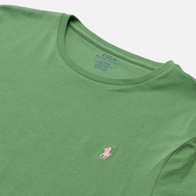 Мужская футболка Polo Ralph Lauren, цвет зелёный, размер L 710-671438-249 Classic Crew Neck 26/1 Jersey - фото 2