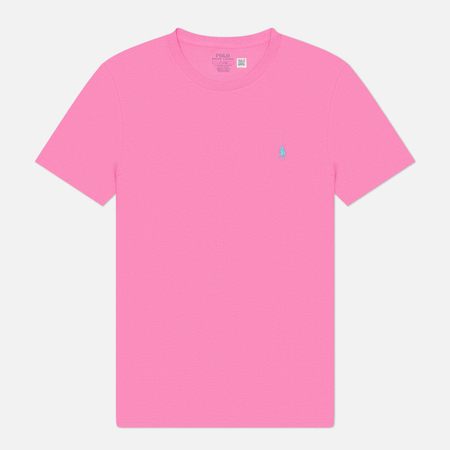 Мужская футболка Polo Ralph Lauren Classic Crew Neck 26/1 Jersey, цвет розовый, размер L
