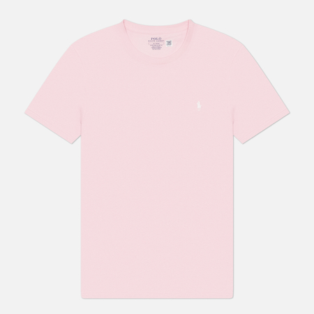 Мужская футболка Polo Ralph Lauren Classic Crew Neck 26/1 Jersey, цвет розовый, размер M