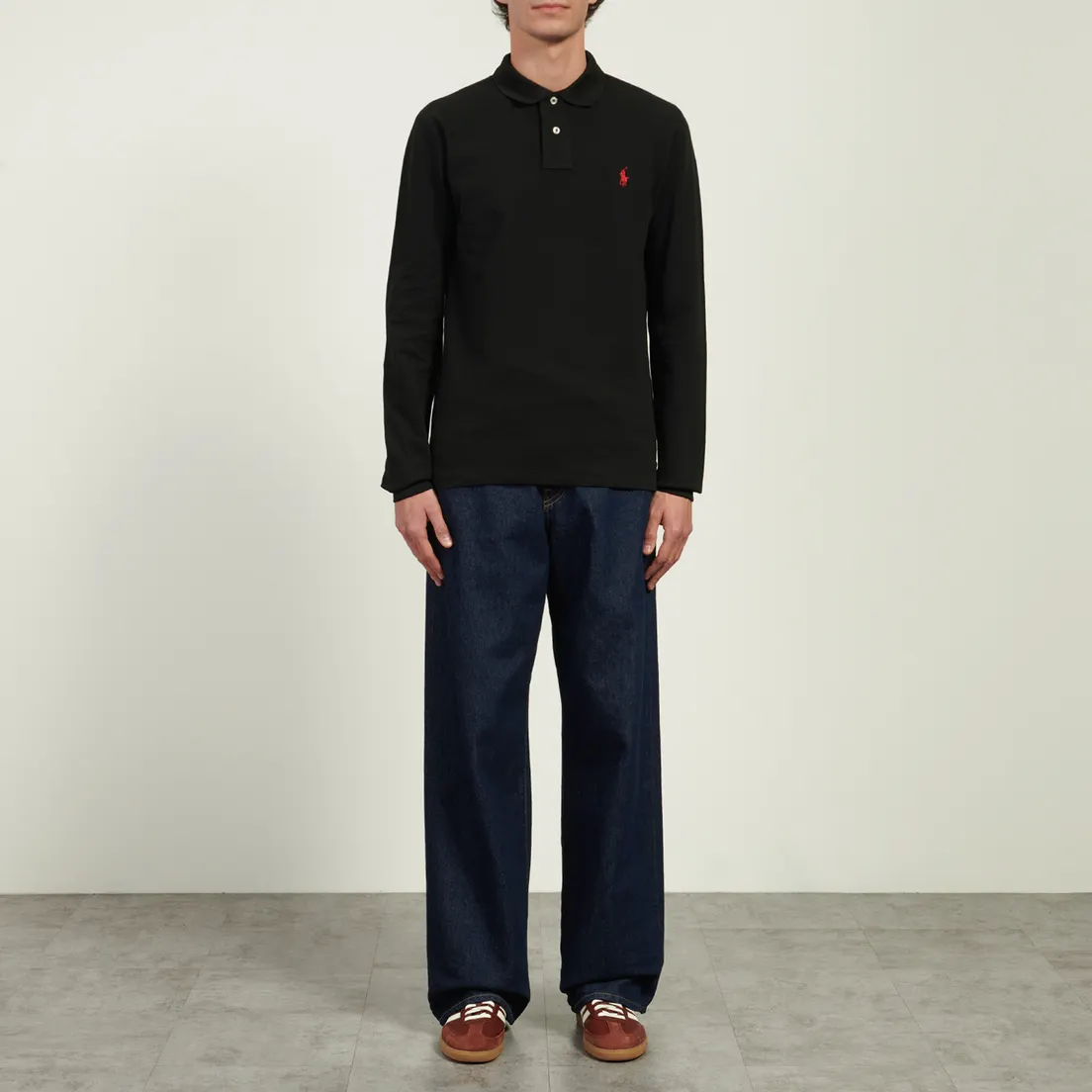 Polo Ralph Lauren Мужской лонгслив Basic Mesh Polo Custom Slim