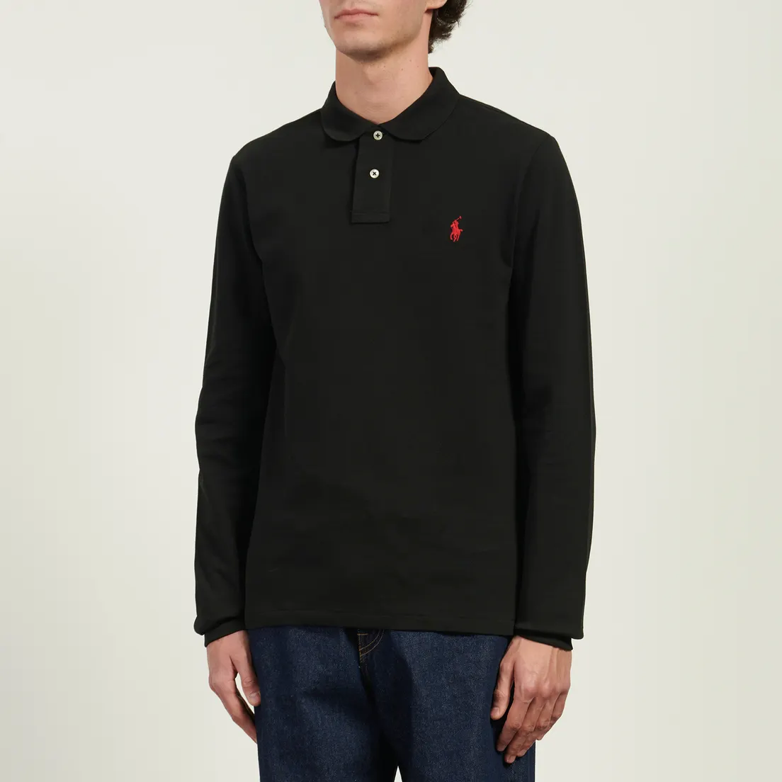 Polo Ralph Lauren Мужской лонгслив Basic Mesh Polo Custom Slim