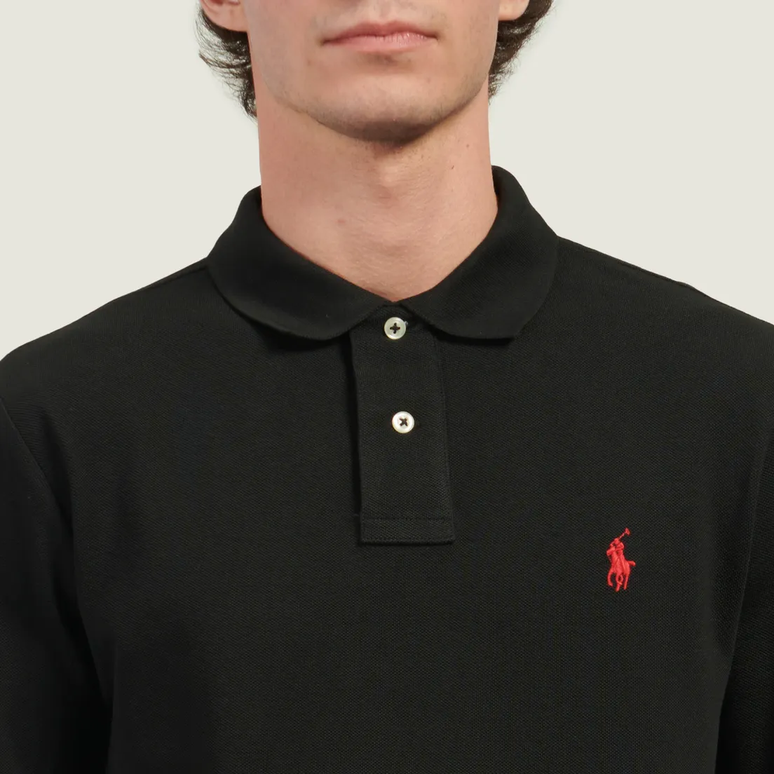 Polo Ralph Lauren Мужской лонгслив Basic Mesh Polo Custom Slim