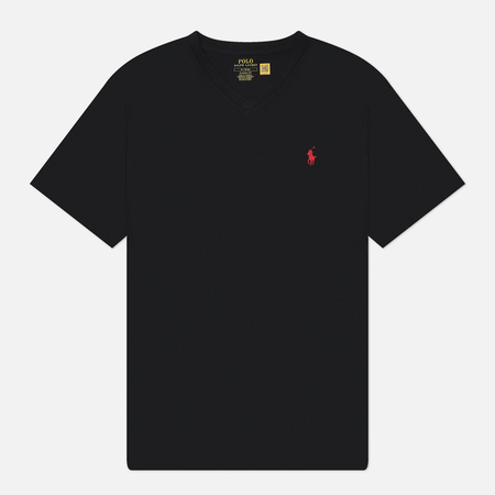 Мужская футболка Polo Ralph Lauren V-Neck Classic Fit, цвет чёрный, размер L