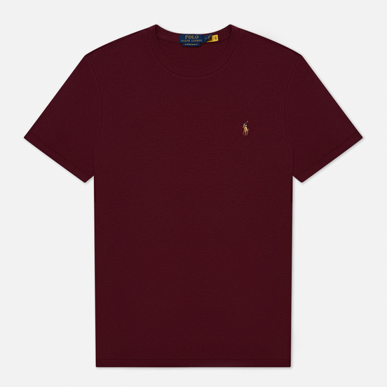 Мужская футболка Polo Ralph Lauren Custom Slim Fit Interlock Classic Wine