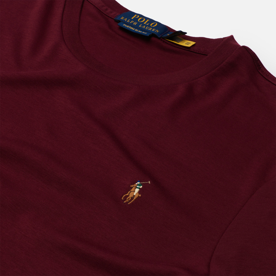 Мужская футболка Polo Ralph Lauren Custom Slim Fit Interlock Classic Wine