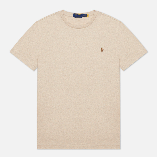 Мужская футболка Polo Ralph Lauren Custom Slim Fit Interlock Expedition Dune Heather