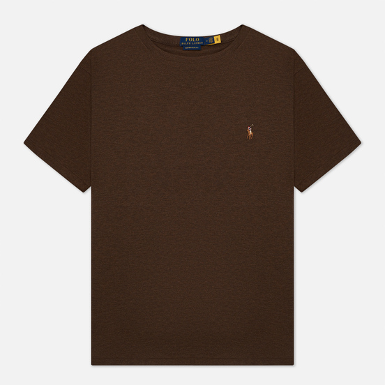 Мужская футболка Polo Ralph Lauren Custom Slim Fit Interlock Nutmeg Brown Heather