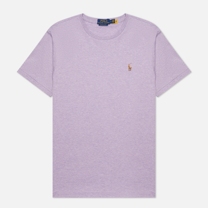 Мужская футболка Polo Ralph Lauren, цвет фиолетовый, размер L 710-740727-046 Custom Slim Fit Interlock - фото 1