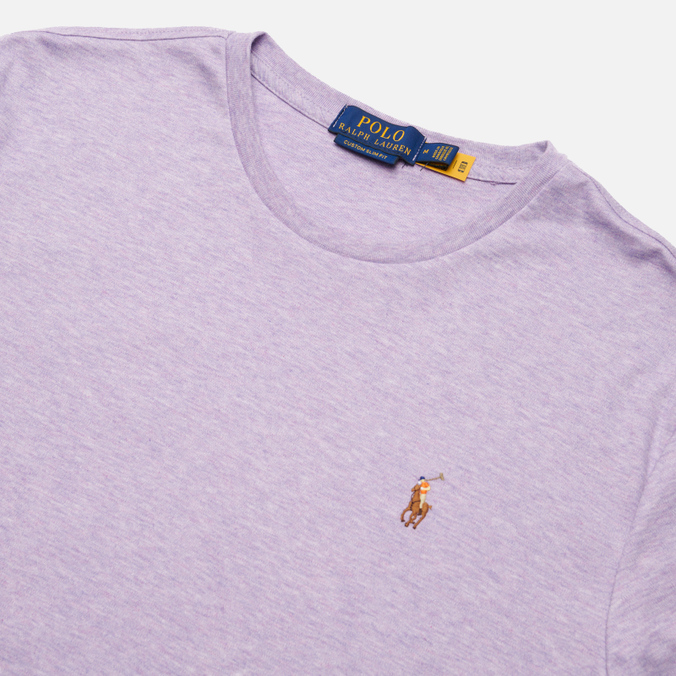Мужская футболка Polo Ralph Lauren, цвет фиолетовый, размер L 710-740727-046 Custom Slim Fit Interlock - фото 2