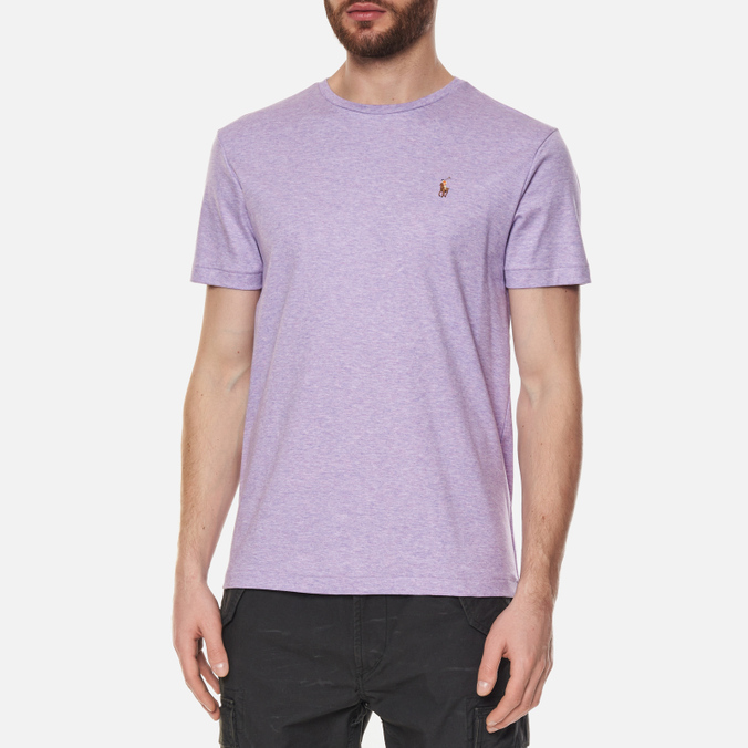 Мужская футболка Polo Ralph Lauren, цвет фиолетовый, размер L 710-740727-046 Custom Slim Fit Interlock - фото 3
