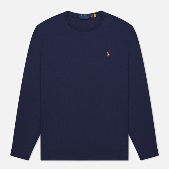 Мужской лонгслив Polo Ralph Lauren Custom Slim Fit Interlock French Navy