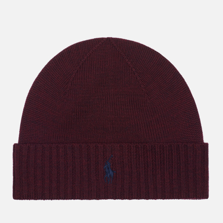 Шапка Polo Ralph Lauren Merino Wool Embroidered Polo Pony, цвет бордовый