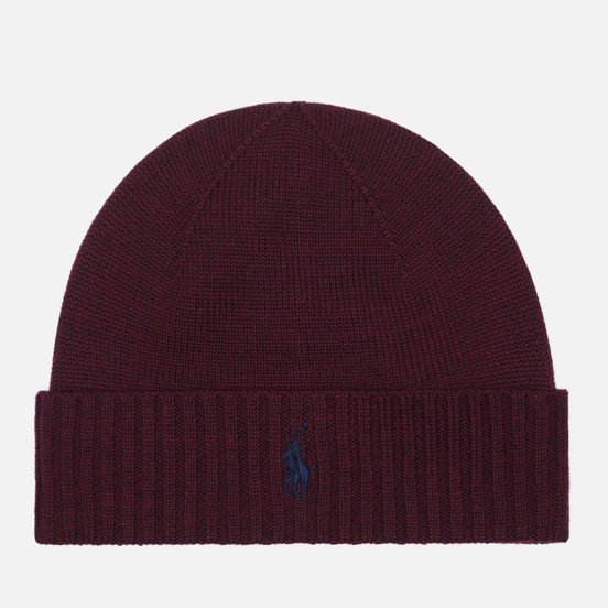 Шапка Polo Ralph Lauren Merino Wool Embroidered Polo Pony Rich Ruby Heather