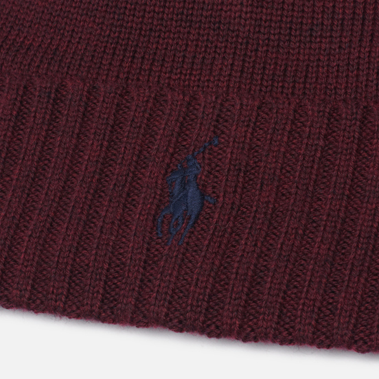 Шапка Polo Ralph Lauren Merino Wool Embroidered Polo Pony Rich Ruby Heather