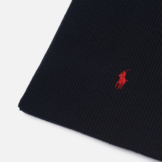 Шарф Polo Ralph Lauren Merino Wool Embroidered Polo Pony Black