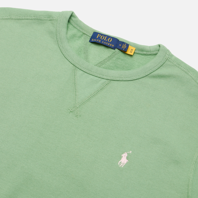 Мужская толстовка Polo Ralph Lauren, цвет зелёный, размер S 710-766772-027 Embroidered Pony Fleece Crew Neck - фото 2