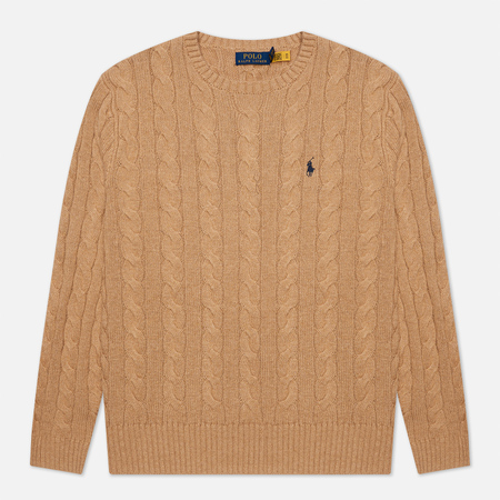 Мужской свитер Polo Ralph Lauren Driver Cotton Cable, цвет коричневый, размер M