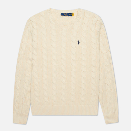 Мужской свитер Polo Ralph Lauren Driver Cotton Cable, цвет белый, размер XXL