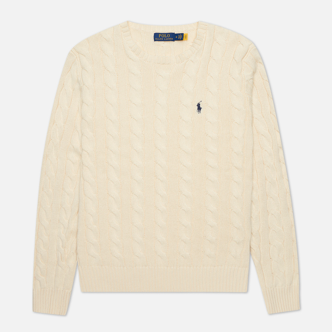 Мужской свитер Polo Ralph Lauren, цвет белый, размер L 710-775885-024 Driver Cotton Cable - фото 1