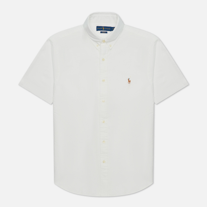 Мужская рубашка Polo Ralph Lauren, цвет белый, размер XXL 710-787736-003 Slim Fit Classic Oxford SS - фото 1