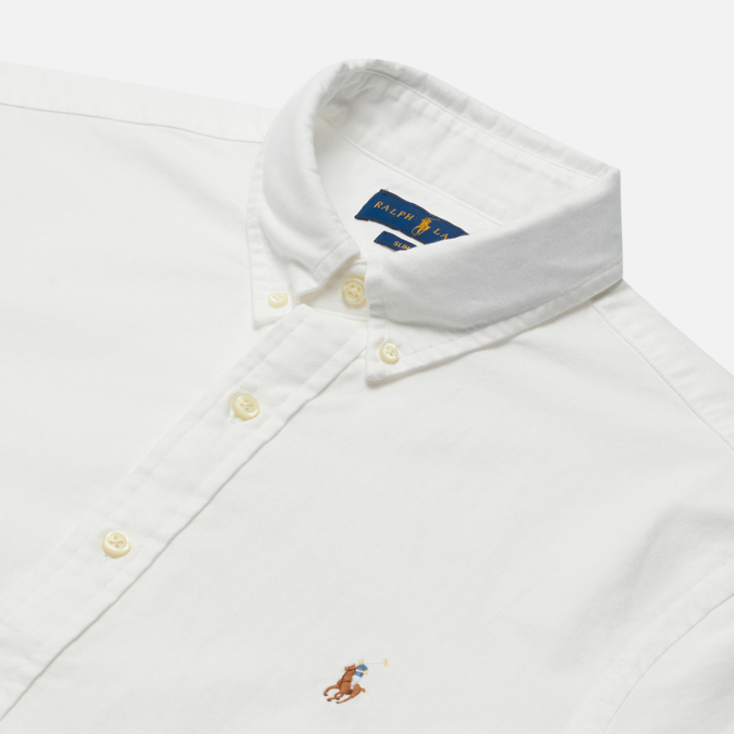 Мужская рубашка Polo Ralph Lauren, цвет белый, размер XXL 710-787736-003 Slim Fit Classic Oxford SS - фото 2