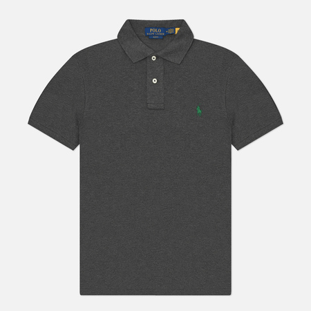   Brandshop Мужское поло Polo Ralph Lauren The Iconic Basic Mesh Slim Fit, цвет серый, размер M