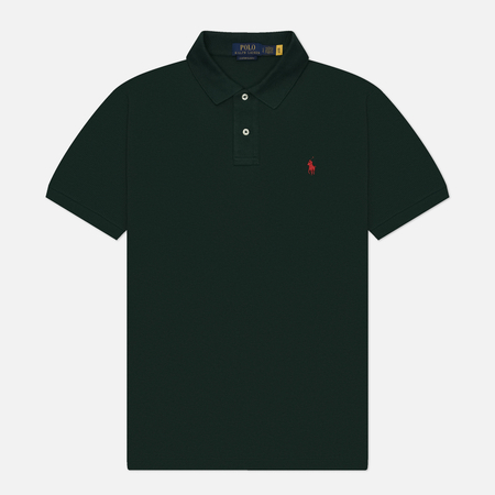 Мужское поло Polo Ralph Lauren The Iconic Basic Mesh Slim Fit, цвет зелёный, размер XXL