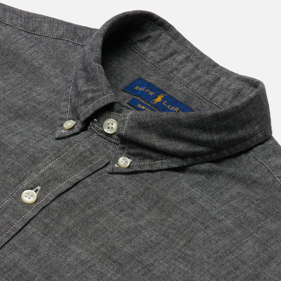 Мужская рубашка Polo Ralph Lauren Slim Fit Chambray Light Grey