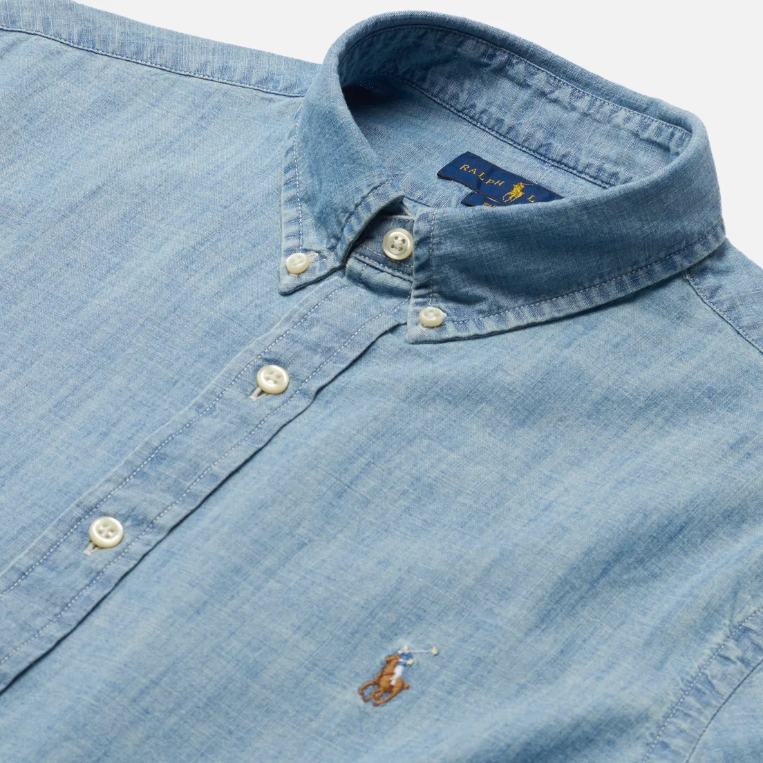 Polo Ralph Lauren Мужская рубашка Slim Fit Indigo Chambray