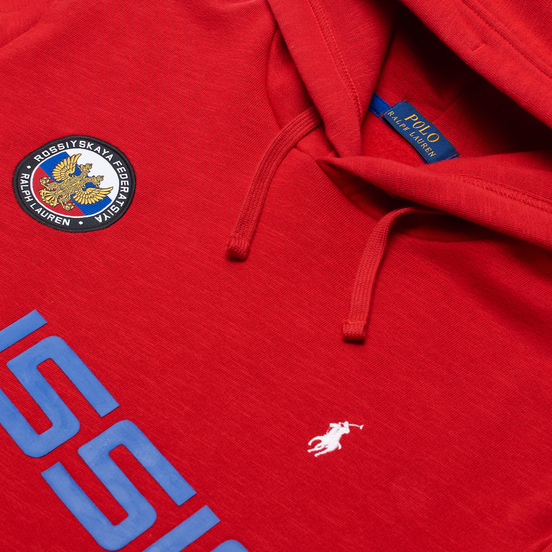 Мужская толстовка Polo Ralph Lauren The Russia Hoodie Vintage Fleece Red