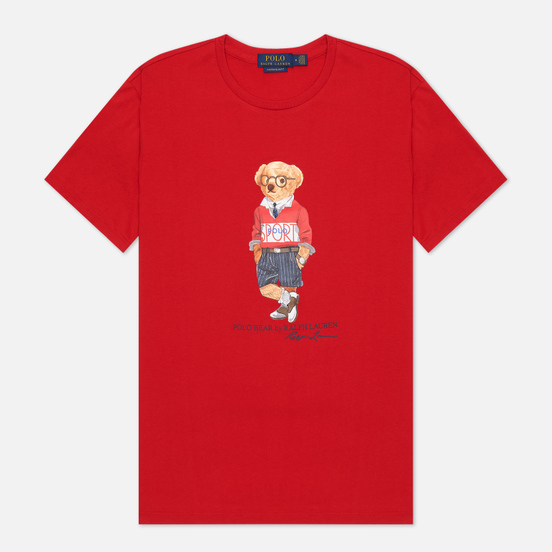 Мужская футболка Polo Ralph Lauren Polo Bear Custom Slim Fit Red
