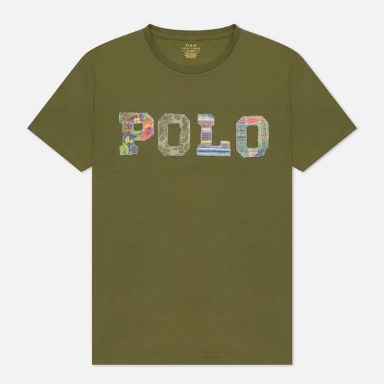 Мужская футболка Polo Ralph Lauren Logo Polo Madras Floral Dark Sage