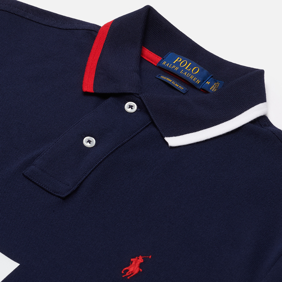 Мужское поло Polo Ralph Lauren The USA Custom Slim Fit Cruise Navy