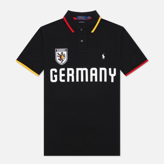 Мужское поло Polo Ralph Lauren The Germany Custom Slim Fit Black