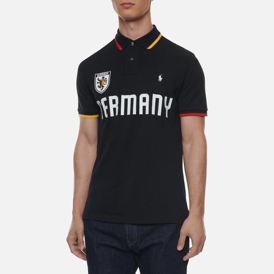 Мужское поло Polo Ralph Lauren The Germany Custom Slim Fit Black