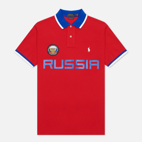 Мужское поло Polo Ralph Lauren The Russia Custom Slim Fit Red