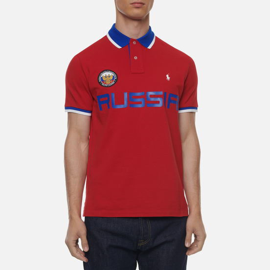 Мужское поло Polo Ralph Lauren The Russia Custom Slim Fit Red