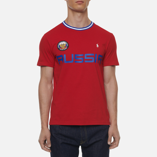Мужская футболка Polo Ralph Lauren The Russia Crew Neck Red